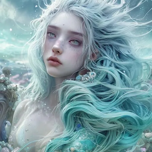 Prompt: ( Aqua gradient hair colour, messy), a beautiful, goddess (white gradient hair colour, messy),  crown, landscape, detailed, floral, fantasy, landscape, floral, goddess, soft, pretty visuals, aestheticfull body and face focus, intricate details, exceptional detail, fantasy, ethereal lighting, hyper sharp, sharp focus, photorealistic portrait, detailed face, highly detailed, realistic, hyper-realistic, colourful, unreal engine, Ultra realistic large chest, athletic body, Highly detailed photo-realistic digital artwork. High definition.  Biggals, beautiful face, beautiful body, beautiful eyes, beautiful hair, smooth textures, is a digital painting with vibrant colours and exceptional detail, created using 3DS Max, AppGameKit, and Behance HD, sketch.. In a greek goddess style




