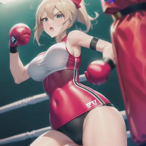 Prompt: Anime beautiful girl punching bag sandbag punchingbag punching tallgirl training