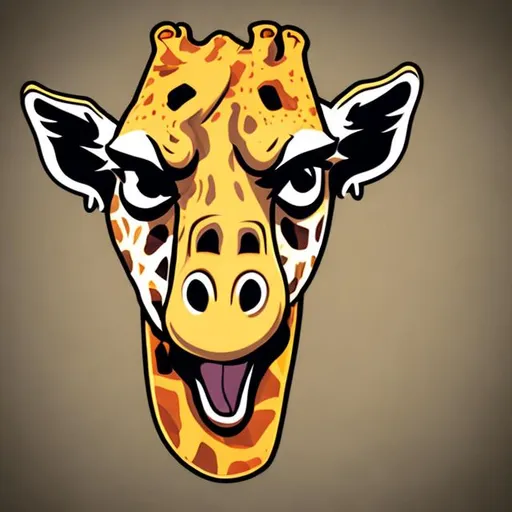 Prompt: Angry giraffe football logo