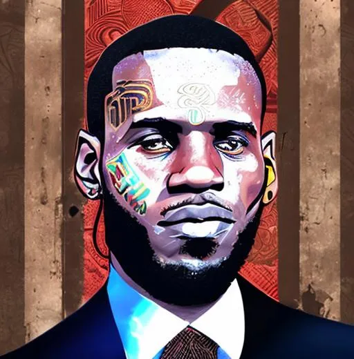 Prompt: lebron james as african warrior digital painting, artstation