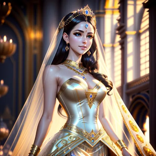 Prompt:  Art, by Greg rutkowski, hyper detailed perfect face,

beautiful girl, full body, perfect body shape, 

high-resolution cute face, perfect proportions, smiling, intricate hyperdetailed hair, light makeup, sparkling, highly detailed, intricate hyperdetailed shining eyes, wearing a very short royal see-through skirt.

Elegant, ethereal, graceful,

HDR, UHD, high res, 64k, cinematic lighting, special effects, hd octane render, professional photograph, studio lighting, trending on artstation