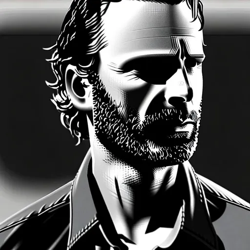 Prompt: Rick Grimes, Face, profile.