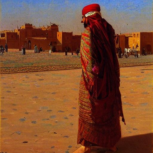 painting of marrakech by a shimmering beach in Osman... | OpenArt