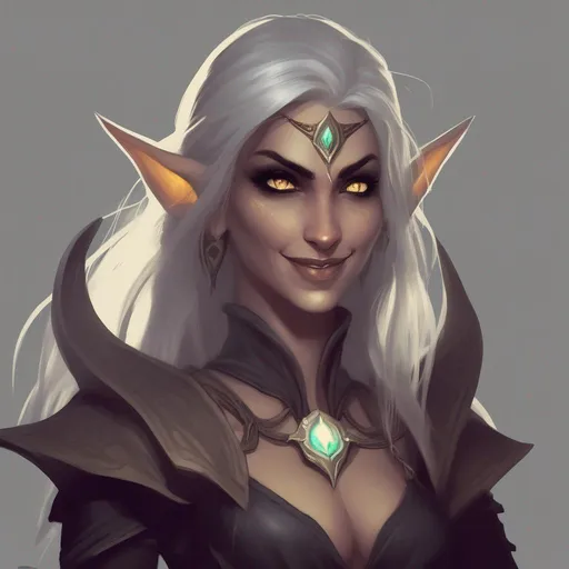 Prompt: magical eladrin rogue d&d, hi res, sinister, badass, glowing eyes, magic AF, mad grin, long ears