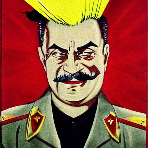 Stalin as a Super Sayian in Soviet propaganda. | OpenArt