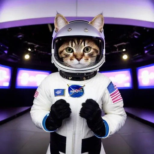 cat dressed as astronaut