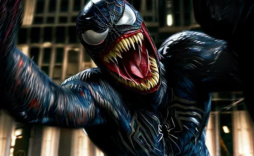 Prompt: My portrait of spider man 3 venom 