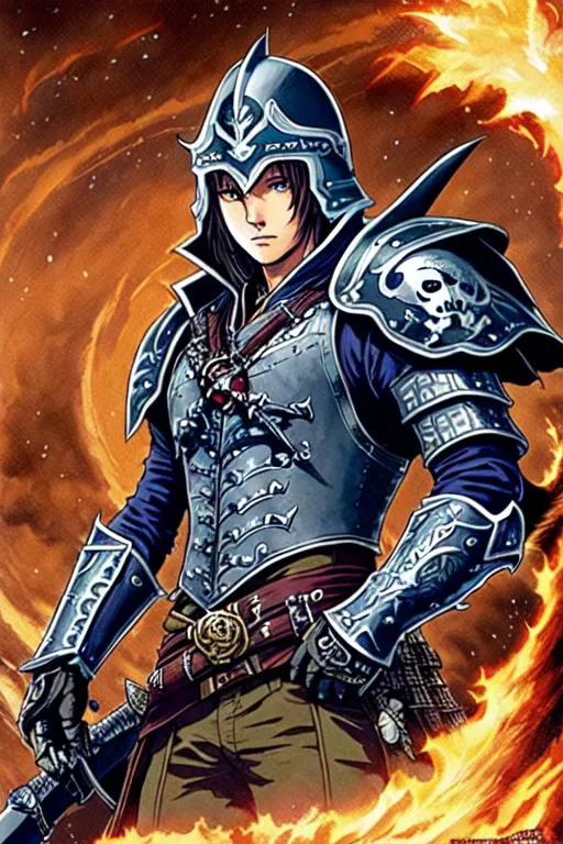 Prompt: Sticker art, high-quality high-detail highly-detailed breathtaking hero, ((Hiromu Arakawa art))Feared  Pirate king, Drako Malfoy, male, futuristic pirate mech lord, helmet of dark power, king of all the pirates, short dark hair, pirate armour, sea world setting, has highly detailed armoured body, detailed carbon fibre pirate amour, wearing black and red futuristic mech pirate armor, highly detailed face, full form, epic, 8k HD, ice, sharp focus, ultra realistic clarity. Hyper realistic, Detailed face, portrait, realistic, close to perfection, more black in the armour, 
wearing blue and black armour, wearing carbon black cloak with red, full body, high quality cell shaded illustration, ((full body)), dynamic pose, perfect anatomy, centered, freedom, soul, Black short hair, approach to perfection, cell shading, 8k , cinematic dramatic atmosphere, watercolor painting, global illumination, detailed and intricate environment, artstation, concept art, fluid and sharp focus, volumetric lighting, cinematic lighting, 
