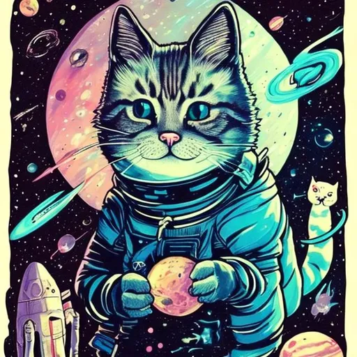 Prompt: space cat, surprise me