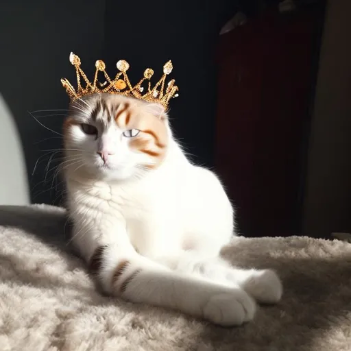 Prompt: give the cat a crown