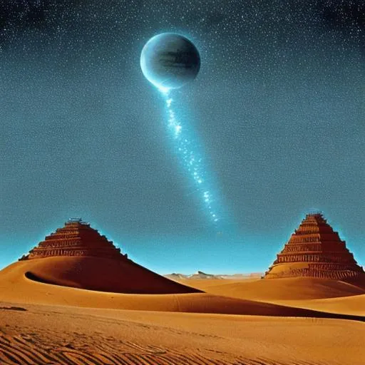 Prompt: Warrior dune fremen Spice Blue eyes prophecy arrakis mars sandworm giger fractal