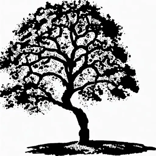 Prompt: Black and white clip art  of a tree

