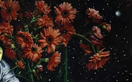 Prompt: Astronaut 
flowers 
dark 
Realistic
Oil Painting 
