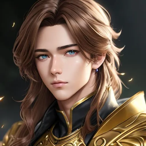 Prompt: "Full body, oil painting, fantasy, anime portrait of young human male with shoulder length light brown hair, ranger #3238, UHD, hd , 8k eyes, detailed face, big anime dreamy eyes, 8k eyes, intricate details, insanely detailed, masterpiece, cinematic lighting, 8k, complementary colors, golden ratio, octane render, volumetric lighting, unreal 5, artwork, concept art, cover, top model, light on hair colorful glamourous hyperdetailed medieval city background, intricate hyperdetailed breathtaking colorful glamorous scenic view landscape, ultra-fine details, hyper-focused, deep colors, dramatic lighting, ambient lighting god rays, flowers, garden | by sakimi chan, artgerm, wlop, pixiv, tumblr, instagram, deviantart