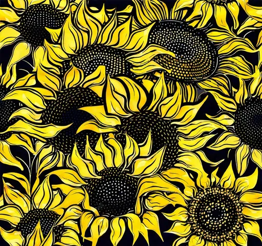 Prompt: A abstract image of flowers sunflowers 