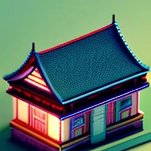 Prompt: Tiny cute isometric japanese house, soft smooth lighting, soft colors, soft colors, 100mm lens, 3d blender render, trending on polycount, modular constructivism, blue blackground, physically based rendering, centered