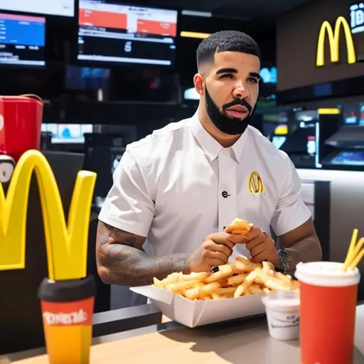 Prompt: Drake works at McDonalds