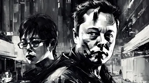 Prompt: Movie poster of Elon musk and Bitcoin piling in the background, Grey scale, high contrast, Dramatic lighting, Perfect composition, Painting by Sui Ishida