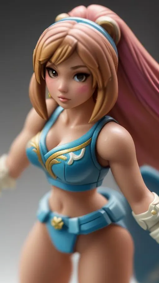 Prompt: Please take tilt-shift technique high quality photo of POKIMANE as a female Street Fighter miniature lead model. Painted in bright Authentic colours very highly detailed perfect form intricately painted.intricate exquisite faces high quality specular lights With macro, dslr, realistic photo, high quality, very close, supermacro, best quality,, in perfect studio lighting, supermacro objective, with , best contrast, best lights,