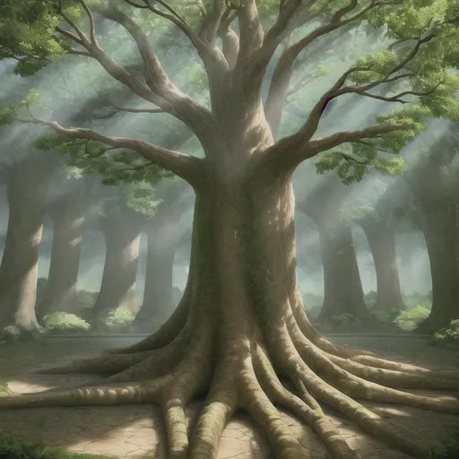 Prompt: super detailed ancient tree of the Life where people come for healing, Ray trace, 4k, 8k, 20k 