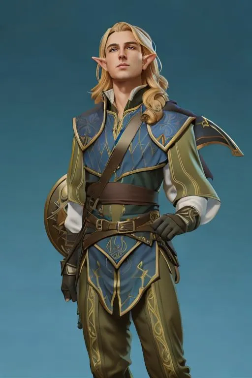 Prompt: Hyperdetailed male elf bard adventurer, heroic,

Hyperdetailed tunic clothes,

Soft lighting, studio background