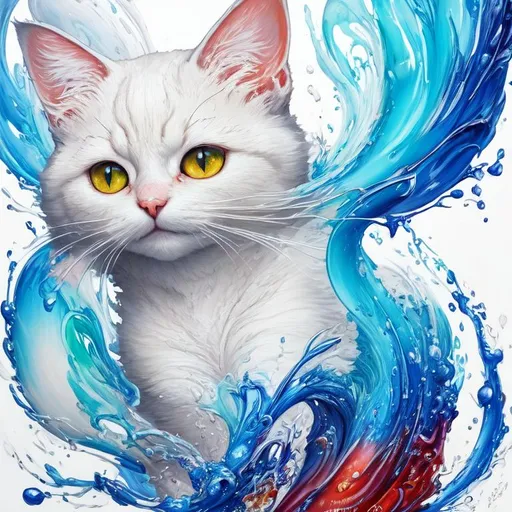 Prompt: cat smilig 8k resolution photorealistic masterpiece intricately detailed fluid gouache painting calligraphy: acrylic: watercolor art, professional photography, natural lighting, volumetric lighting maximalist photo illustration 8k resolution concept art intricately detailed, complex, elegant, expansive, fantastical, white background