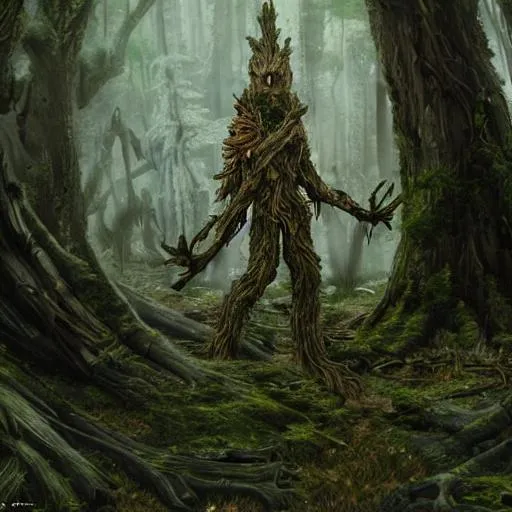 Forest Elemental, wooden armor, living armor, fungi,... | OpenArt