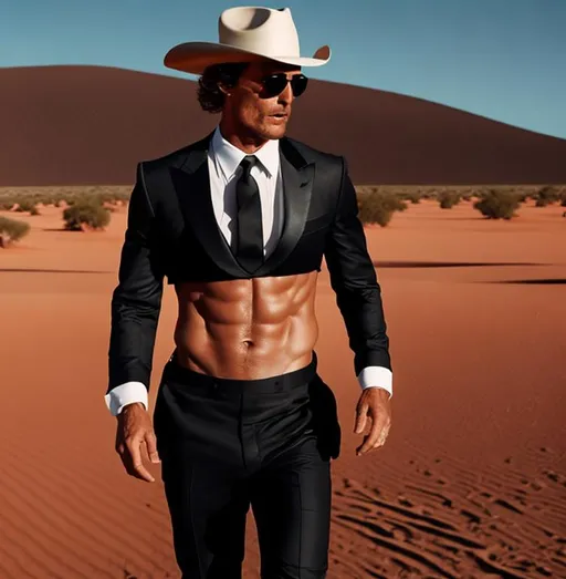 matthew mcconaughey with abs wearing a crop top bla