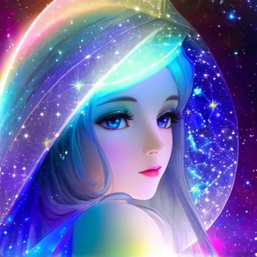 Prompt: White prism, cosmic,etherial, fairy, goddess of light ,closeup