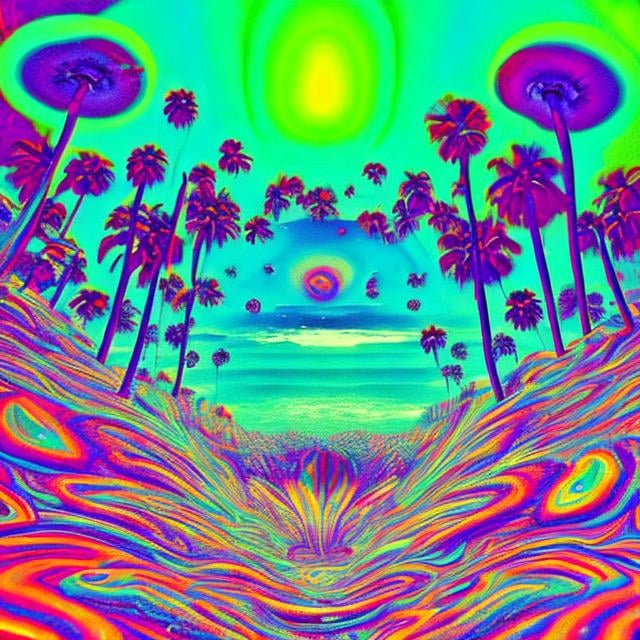 I want a picture that gives happy trippy vibe. Make... | OpenArt