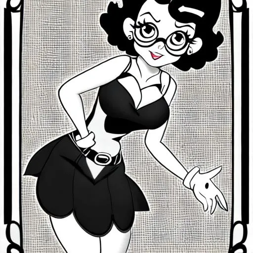 1930s Cartoon Style Lady With Glasses And Skirt El OpenArt