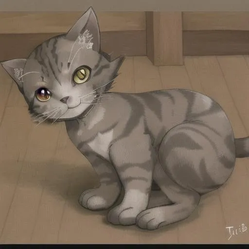 Prompt: Brown and Grey cat named tigerette