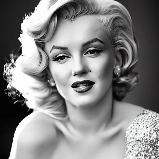 Prompt: portrait: 
::5 Premium marilyn monroe Portrait Photography::4 well-lit, sharp-focus, high-quality, artistic, unique, award-winning photograph, Canon EOS 5D Mark IV DSLR, f/8, ISO 100, 1/250 second, close-up, natural light, professional, flattering, headshot, glibatree style::grainy, deformed, watermark::-2,