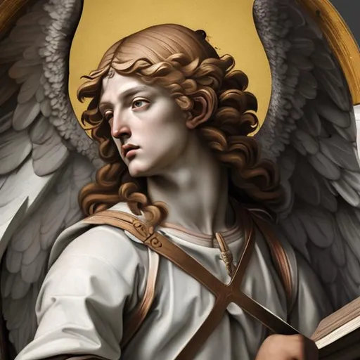 Prompt: Archangel Michael, renaissance artstyle, dark color palette