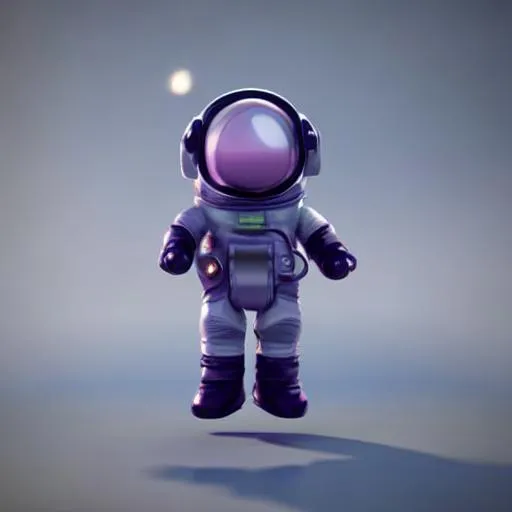 Prompt: Tiny cute astronaut ox toy, without helmet, standing character, , smooth soft lighting, soft colors, purple background solid color, physically based 3D rendering, unity, square image, best quality