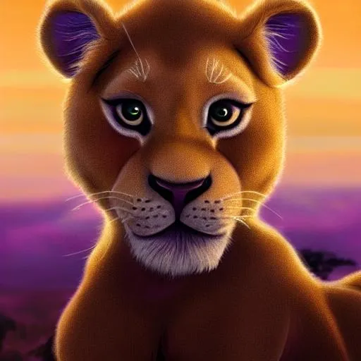 Prompt: Simba from Lion King movie photo realistic, digital art