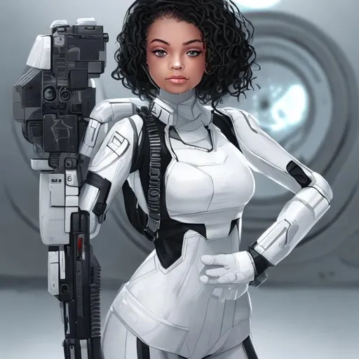 Prompt: white colored sci-fi girl