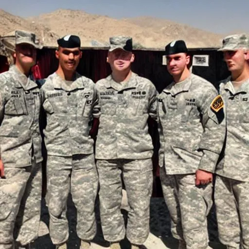 Prompt: New Jersey national guard picture in Afghanistan after committing war crimes