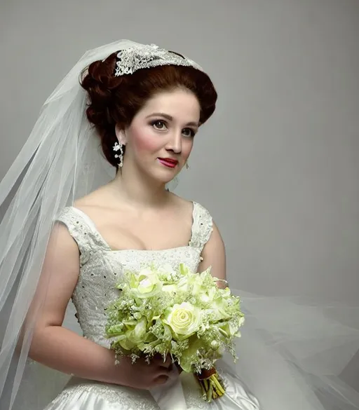 Prompt: High definition digital photo of beautiful 18th century bride