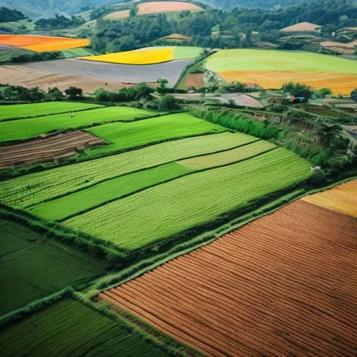 Prompt: landscape farm fields