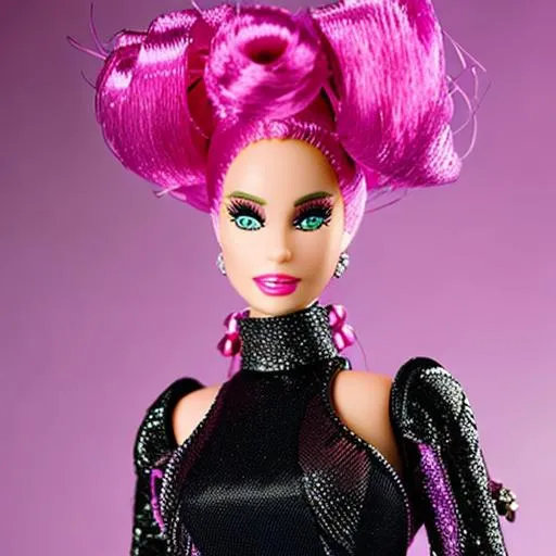 Prompt: Barbie as Lady Gaga wearing Valentino