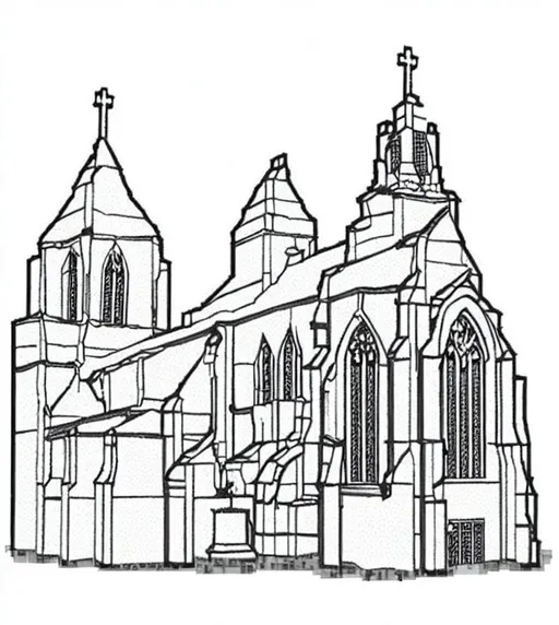 Prompt: Make me a medieval church with all the construction characteristics of the Middle Ages pixel art 512x512


