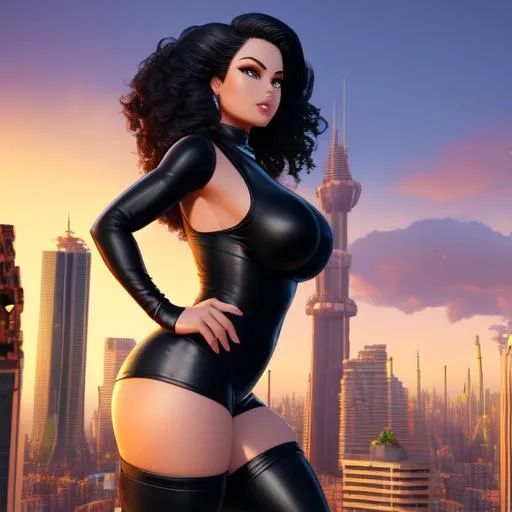 Prompt: Close-up, living person, massive, giantess, 3d , rampaging, destroying buildings,  attack of the 50 foot woman. living, breathing, 25 years old,  gorgeous woman, black hair stunning body, clothing, looking ,playful,front view.front view,side view, miniature city background, city destruction, vibrant colours, Modifiers: bokeh Nikon D850 trending on Artstation highly detailed digital painting elegant by Karol Bak extremely detailed Award winning photography fantasy intricate 8k cinematic lighting portrait trending on cgsociety photorealistic 4k very attractive beautiful high detail dynamic lighting fantastic view close up hyperrealistic ultra detailed 4K 3D high definition crisp quality Unreal Engine colourful hdr very cute matte background cinematic VRay Thomas Kinkade Artgerm Alphonse Mucha Ilya Kuvshinov Detailed Ultra realistic insanely detailed Norman Rockwell vibrant colours Unreal engine 5 Cool Jeremy Mann Perfect body CryEngine Unity 3D Michael Garmash Franz 