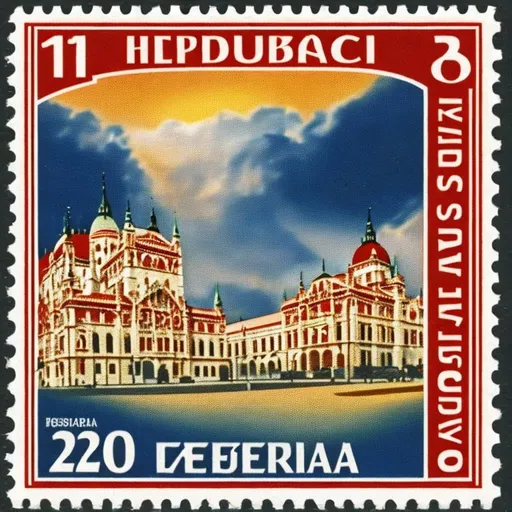 Prompt: hyperrealistic beautiful hungarian postage stamp 21st century style, the content of the stamp is an inscription and no more than Magyar Posta should be written on it