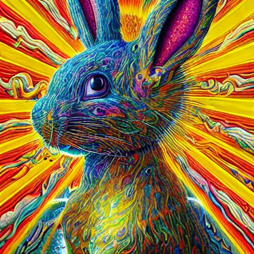 portrait ultra dimensional rabbit facing, enlightenm... | OpenArt