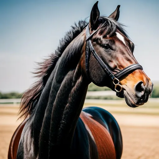 Prompt: portrait of a horse, symetric face