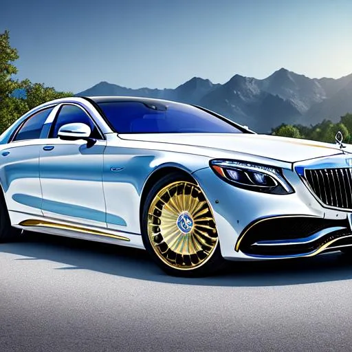 Prompt: create most beautiful photograph of most beautiful fictional, mercedes benz maybach, Persian style, blue, white, golden, Royal, extremely, detailed environment, detailed background, intricate, detailed skin, natural colors , professionally color graded, photorealism, 8k, moody lighting.