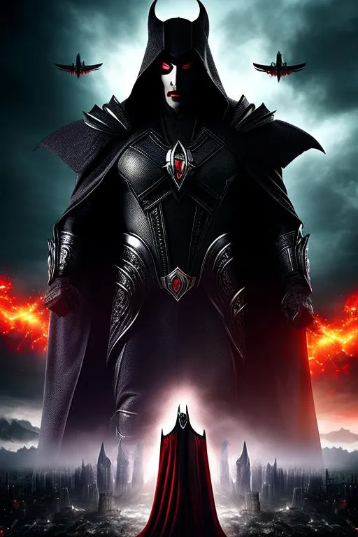 Prompt: High-resolution hyperrealistic photo of supervillain apocalypse en sabah nur merged with dracula, uhd, hdr, 64k