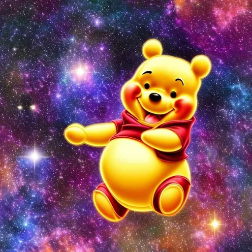 Prompt: Pooh with galaxy’s stars