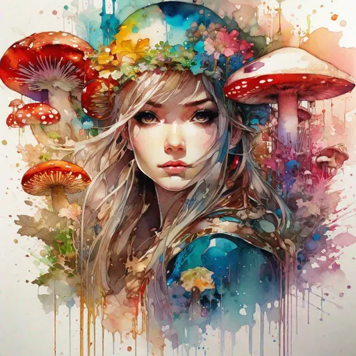 Prompt: ("Anime toadstool superhero;anime portrait by carne Griffiths, Krenz Cushart, WLOP and Akihiko Yoshida;r/art; a masterpiece; splash art by Disney; anime key visual""):0.5
("thin lines, Alphonse Mucha dynamic lighting hyperdetailed intricately detailed Splash art triadic hard colors, watercolour Portrait of female vampire covered in black flowers, roaring 20s aesthetic, Black and red, masterpiece hyperrealistic soft watercolour Portrait, thin Paintbrush floral, high Resolution, gold autumn Ornaments"):1